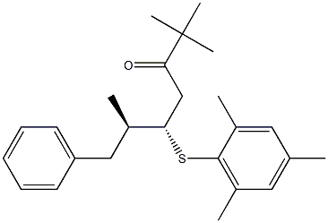 (5S,6R)-5-(2,4,6-Trimethylphenylthio)-2,2,6-trimethyl-7-phenyl-3-heptanone Struktur