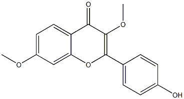 2-(4-Hydroxyphenyl)-3,7-dimethoxy-4H-1-benzopyran-4-one Struktur