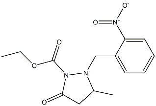 3-Methyl-2-(2-nitrobenzyl)-5-oxopyrazolidine-1-carboxylic acid ethyl ester Struktur