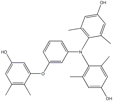 N,N-Bis(4-hydroxy-2,6-dimethylphenyl)-3-(5-hydroxy-2,3-dimethylphenoxy)benzenamine Struktur