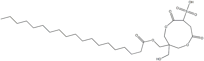 Nonadecanoic acid [1-(hydroxymethyl)-4,7-dioxo-6-sulfo-3,8-dioxacyclononan-1-yl]methyl ester Struktur