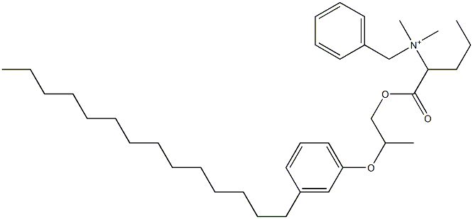 N,N-Dimethyl-N-benzyl-N-[1-[[2-(3-tetradecylphenyloxy)propyl]oxycarbonyl]butyl]aminium Struktur