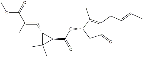 (1R,3R)-3-[(E)-3-Methoxy-2-methyl-3-oxo-1-propenyl]-2,2-dimethylcyclopropanecarboxylic acid (S)-3-(2-butenyl)-2-methyl-4-oxo-2-cyclopenten-1-yl ester Struktur