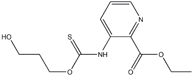 3-(3-Hydroxypropyloxythiocarbonylamino)pyridine-2-carboxylic acid ethyl ester Struktur