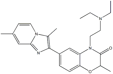 6-(3,7-Dimethyl-imidazo[1,2-a]pyridin-2-yl)-2-methyl-4-[2-(diethylamino)ethyl]-2H-1,4-benzoxazin-3(4H)-one Struktur