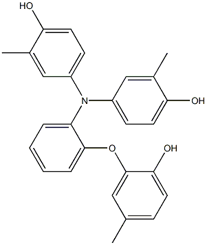 N,N-Bis(4-hydroxy-3-methylphenyl)-2-(2-hydroxy-5-methylphenoxy)benzenamine Struktur