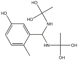 3-[Bis[(1,1-dihydroxyethyl)amino]methyl]-4-methylphenol Struktur