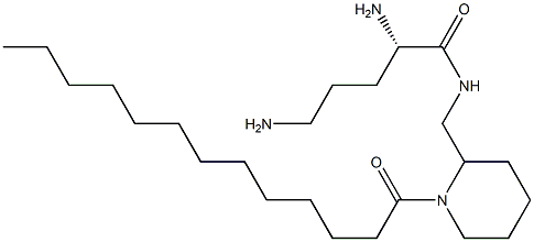 (2S)-2,5-Diamino-N-[(1-tridecanoyl-2-piperidinyl)methyl]pentanamide Struktur