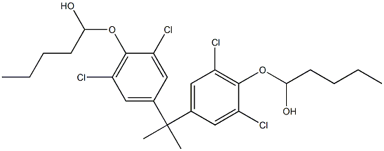 1,1'-[Isopropylidenebis(2,6-dichloro-4,1-phenyleneoxy)]bis(1-pentanol) Struktur