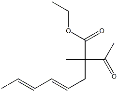 (4E,6E)-2-Acetyl-2-methyl-4,6-octadienoic acid ethyl ester Struktur