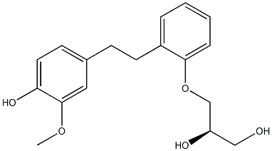 (2R)-3-[2-(4-Hydroxy-3-methoxyphenethyl)phenoxy]-1,2-propanediol Struktur