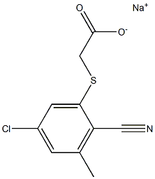 (5-Chloro-2-cyano-3-methylphenylthio)acetic acid sodium salt Struktur