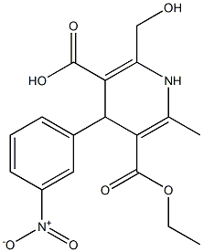 1,4-Dihydro-2-methyl-6-hydroxymethyl-4-(3-nitrophenyl)pyridine-3,5-dicarboxylic acid 3-ethyl ester Struktur