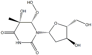 (5R,6S)-5,6-Dihydro-5-hydroxy-6-hydroperoxythymidine Struktur