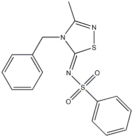 3-Methyl-4-benzyl-5-phenylsulfonylimino-4,5-dihydro-1,2,4-thiadiazole Struktur