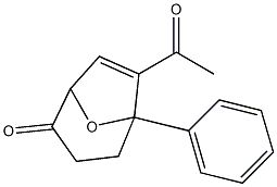 6-Acetyl-5-phenyl-2-oxo-8-oxabicyclo[3.2.1]oct-6-ene Struktur