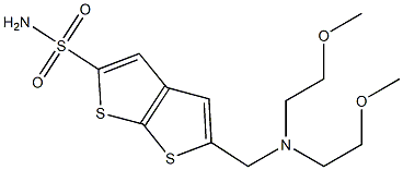 5-[[Bis(2-methoxyethyl)amino]methyl]thieno[2,3-b]thiophene-2-sulfonamide Struktur