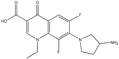 1-Ethyl-6,8-difluoro-1,4-dihydro-4-oxo-7-(3-amino-1-pyrrolidinyl)quinoline-3-carboxylic acid Struktur