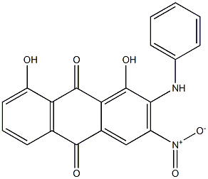 2-Anilino-1,8-dihydroxy-3-nitroanthraquinone Struktur