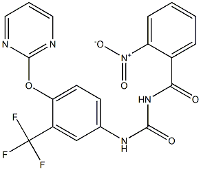 1-(2-Nitrobenzoyl)-3-[4-[(2-pyrimidinyl)oxy]-3-trifluoromethylphenyl]urea Struktur