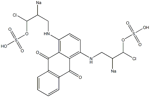 1,4-Bis[(3-chloro-2-sodiosulfooxypropyl)amino]-9,10-anthracenedione Struktur