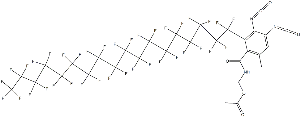 N-(Acetyloxymethyl)-2-(heptatriacontafluorooctadecyl)-3,4-diisocyanato-6-methylbenzamide Struktur