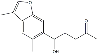 3,5-Dimethyl-6-(1-hydroxy-4-oxopentyl)benzofuran Struktur