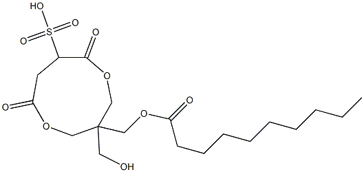 Decanoic acid [1-(hydroxymethyl)-4,7-dioxo-6-sulfo-3,8-dioxacyclononan-1-yl]methyl ester Struktur