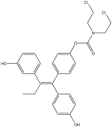 N,N-Bis(2-chloroethyl)carbamic acid 4-[(Z)-1-(4-hydroxyphenyl)-2-(3-hydroxyphenyl)-1-butenyl]phenyl ester Struktur