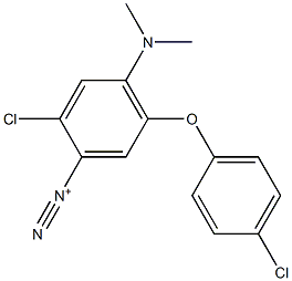 2-Chloro-5-(4-chlorophenoxy)-4-(dimethylamino)benzenediazonium Struktur