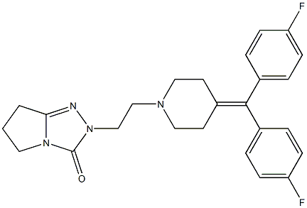 2-[2-[4-[Bis(4-fluorophenyl)methylene]-1-piperidinyl]ethyl]-6,7-dihydro-5H-pyrrolo[2,1-c]-1,2,4-triazol-3(2H)-one Struktur