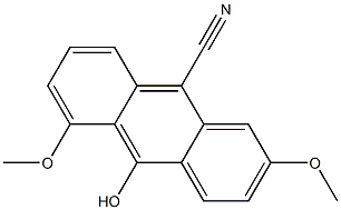 2,5-Dimethoxy-10-hydroxyanthracene-9-carbonitrile Struktur