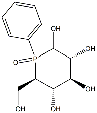 (3R,4S,5S,6R)-6-(Hydroxymethyl)-1-phenyl-2,3,4,5-tetrahydroxyphosphorinane 1-oxide Struktur