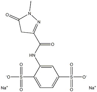 2-[[(1-Methyl-5-oxo-2-pyrazolin-3-yl)carbonyl]amino]-1,4-benzenedisulfonic acid disodium salt Struktur