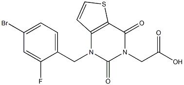 1-(4-Bromo-2-fluorobenzyl)-1,2,3,4-tetrahydro-2,4-dioxothieno[3,2-d]pyrimidine-3-acetic acid Struktur