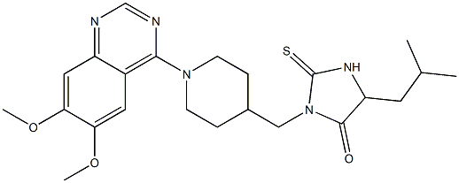 1-[[1-(6,7-Dimethoxyquinazolin-4-yl)piperidin-4-yl]methyl]-4-isobutyl-2-thioxoimidazolidin-5-one Struktur