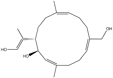 (1E,3R,4S,7E,11E)-1,7-Dimethyl-3-hydroxy-4-(1-methyl-2-hydroxyethenyl)cyclotetradeca-1,7,11-triene-11-methanol Struktur