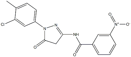 1-(3-Chloro-4-methylphenyl)-3-(3-nitrobenzoylamino)-5(4H)-pyrazolone Struktur