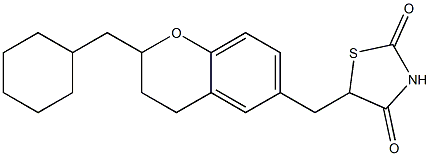 5-[[2-Cyclohexylmethyl-3,4-dihydro-2H-1-benzopyran]-6-ylmethyl]thiazolidine-2,4-dione Struktur