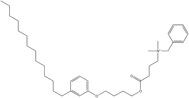 N,N-Dimethyl-N-benzyl-N-[3-[[4-(3-tetradecylphenyloxy)butyl]oxycarbonyl]propyl]aminium Struktur