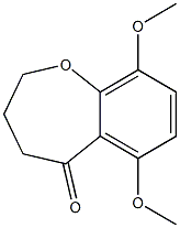 6,9-Dimethoxy-3,4-dihydro-1-benzoxepin-5(2H)-one Struktur