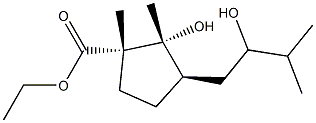 (1S,2R,3R)-2-Hydroxy-3-(2-hydroxy-3-methylbutyl)-1,2-dimethylcyclopentane-1-carboxylic acid ethyl ester Struktur