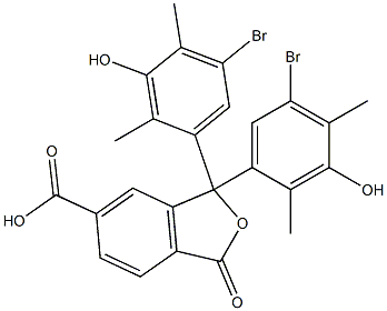 1,1-Bis(5-bromo-3-hydroxy-2,4-dimethylphenyl)-1,3-dihydro-3-oxoisobenzofuran-6-carboxylic acid Struktur