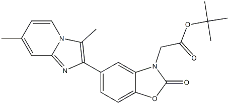 5-[3,7-Dimethyl-imidazo[1,2-a]pyridin-2-yl]-3-(tert-butyloxy)carbonylmethyl-benzoxazol-2(3H)-one Struktur