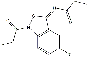 5-Chloro-1-propionyl-3(1H)-propionylimino-2,1-benzisothiazole Struktur