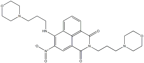 2-[3-(Morpholine-4-yl)propyl]-6-[[3-(morpholine-4-yl)propyl]amino]-5-nitro-1H-benzo[de]isoquinoline-1,3(2H)-dione Struktur