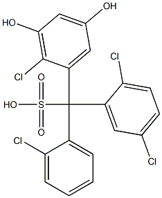 (2-Chlorophenyl)(2,5-dichlorophenyl)(2-chloro-3,5-dihydroxyphenyl)methanesulfonic acid Struktur