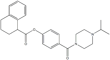 1,2,3,4-Tetrahydro-1-naphthalenecarboxylic acid 4-[[4-(1-methylethyl)piperazin-1-yl]carbonyl]phenyl ester Struktur