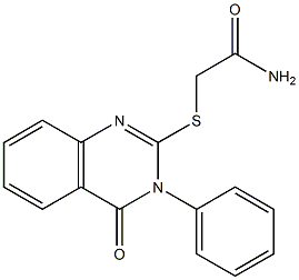 2-(2-Amino-2-oxoethylthio)-3-phenyl-quinazolin-4(3H)-one Struktur