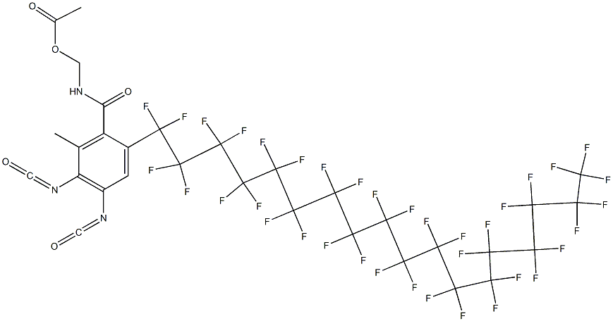 N-(Acetyloxymethyl)-2-(heptatriacontafluorooctadecyl)-4,5-diisocyanato-6-methylbenzamide Struktur